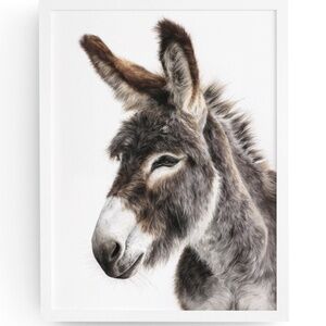 Watercolor Donkey Wall Art Print, Unframed - Charming Farmhouse Decor